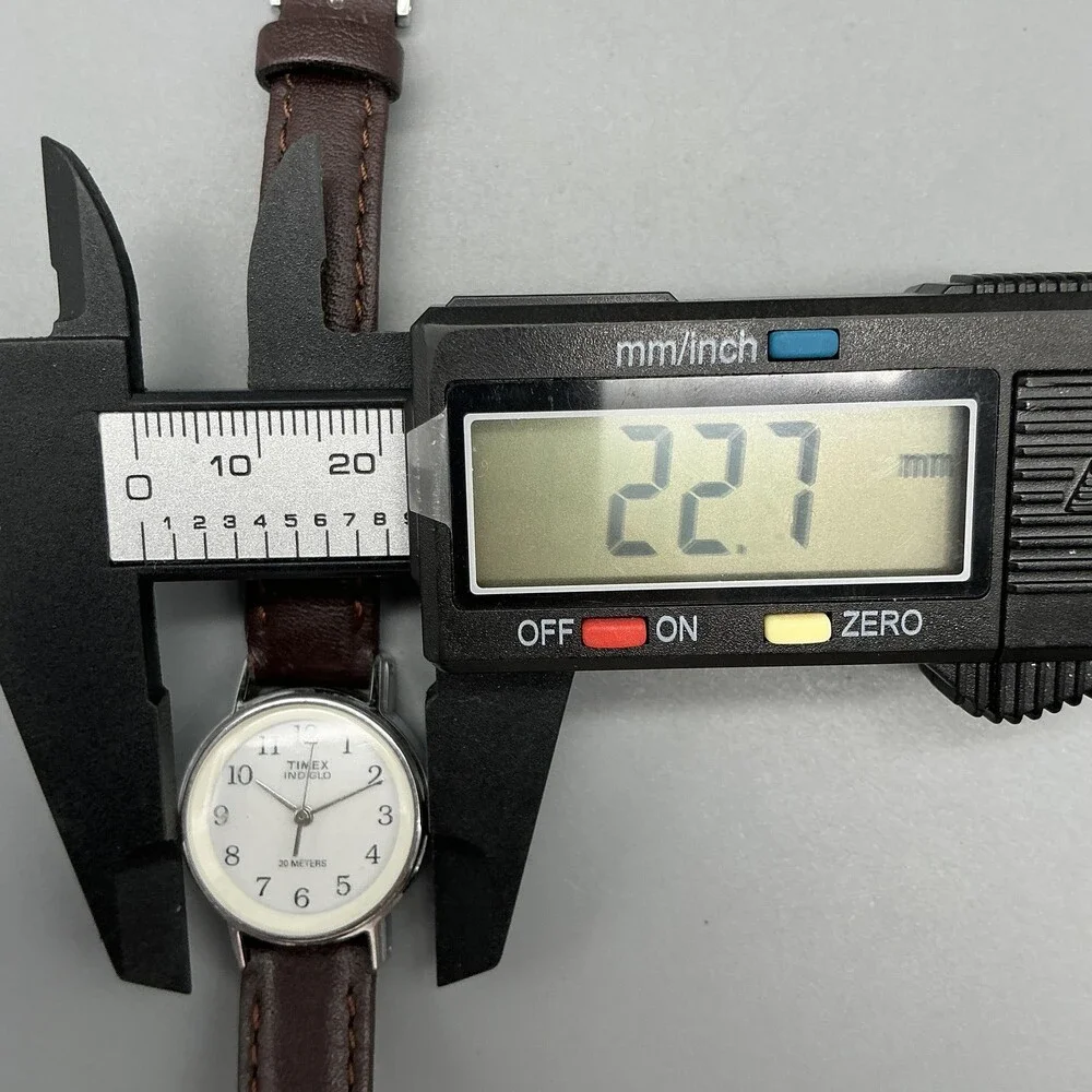 Timex Indiglo WR 30M Womens Watch 23mm Cream Dial Brown Leather New Battery